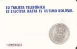 TARJETA DE VENEZUELA DE UNA MONEDA DE BOLIVAR (COIN) - Stamps & Coins