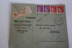 LETTRE  Recommandé > MARSEILLE BLANCARDE 1935 ENTETE MARCEL VIAN MATIERES PARFUMERIE SAVON  R. FALQUE MARSEILLE I  COVER - Postal Rates