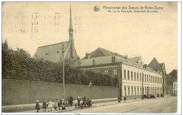 Delcampe - ANDERLECHT-RUE DE VEEWEYDE-PENSIONNAT DES SOEURS DE NOTRE DAME-écoliers à L'arrêt Du Tram - Anderlecht