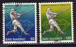 REPUBBLICA DI SAN MARINO 1978 SPORT BASEBALL SERIE COMPLETA COMPLETE SET USATA USED OBLITERE' - Usados