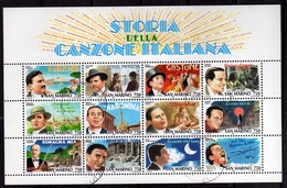 REPUBBLICA DI SAN MARINO 1996 CANZONE ITALIANA ITALIAN SONG BLOCCO FOGLIETTO SERIE BLOCK SHEET BLOC USATO USED OBLITERE' - Usados