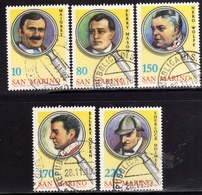 REPUBBLICA DI SAN MARINO 1979 LETTERATURA POLIZIESCA POLICE LITERATURE SERIE COMPLETA COMPLETE SET USATA USED OBLITERE' - Used Stamps