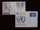 LESOTHO 1970-1973 TWO FDC´s  WHO (1) & MOSHOESHOE 1 (2). - Lesotho (1966-...)