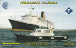 Falkland Islands,  £7.50, Q.E. 2, Ship, CP : 3CWFA. - Falkland