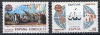 SERIE TIMBRES ESPAGNE NOUVEAUX 1992 EUROPA CEPT - DÉCOUVERTE DE L'AMÉRIQUE - BATEAUX CARAVELAS COLUMBUS SORTIE DE PALOS - 1992