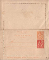 ENTIER POSTAL - CARTE LETTRE - TYPE MOUCHON - NEUVE Avec COMPLEMENT à 10 C Pour L'ETRANGER - 1900-02 Mouchon