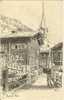 Saas Fee - Bei Der Kirche (Künstlerkarte)        Ca. 1910 - Saas-Fee