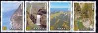 1989 Taroko National Park Stamps Mount Gorge Falls Geology Waterfall Taiwan Scenery - Eau