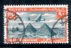 EGYPT / 1933 / AIRMAIL / AIRPLANE / HANDLEY PAGE H.P.42 OVER PYRAMIDS / POST MARK / MAHALLA EL-KOBRA / VF USED . - Usati