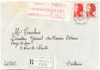 1985-10-5 Lettre Recommandée R1 Tarif  2/ 7/84 EMA+ 2179+2319 Liberté De Gandon Orvault Loire-Atlantique - Postal Rates