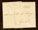 Belgique Precurs 1820 Lettre Datée De Hambourg Avec Marque Gend - 1815-1830 (Hollandse Tijd)