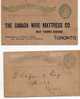 LOT 190   - CANADA 1887 - 2 Cartes Post; "réponse" (1 Oblit. Et 1 Repiqué Neuve) - Cupones Respuesta