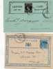 LOT 201 - CEYLAN - Carte Lettre Entier + Carte Post. 1889 - Ceylan (...-1947)