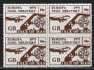 Q902-GREAT BRITAIN .-. 1971 .-. ISLE OF MAN . 20 P - MAIL DELIVERY - BLOCK  PERFORATE - Lokale Uitgaven