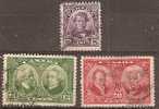 CANADA - 1927 Set Of 3 Men. Scott 146-8 (12c Is Thinned On Reverse). Used - Usati