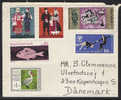 S956.-.BULGARIA .-.1970`S  .-.CIRCULATED COVER  TO DENMARK .-. FISH, SPORTS AND BIRDS  STAMPS  THEMES.- - Storia Postale