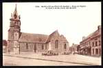 CPA  ANCIENNE- FRANCE- MAROLLES-LES-BRAULTS (72)- PLACE DE L'EGLISE AVEC ANIMATION- ECOLE- MONUMENT AUX MORTS DEVANT - Marolles-les-Braults