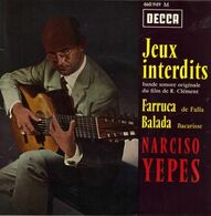 EP 45 RPM (7")  B-O-F  Narciso Yepes  "  Jeux Interdits  " - Musique De Films