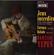 EP 45 RPM (7")  B-O-F  Narciso Yepes  "  Jeux Interdits  " - Filmmuziek