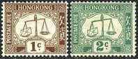 Hong Kong J1-2 Mint Hinged Postage Dues From 1923 - Portomarken