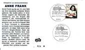 ANNE FRANK-FDC-50 ANNIV-POSTMARK ROSE-BONN-GERMANY-1979 - Briefe U. Dokumente