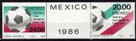 MEXIQUE   N °1066/67 + Vignette  * *  ( Cote 6e ) Cup 1986  Football  Fussball  Soccer - 1986 – México