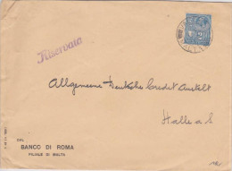 MALTA - 1932 - YVERT N°122 SEUL SUR LETTRE DE VALLETTA POUR HALLE (ALLEMAGNE) - Malte (...-1964)