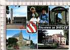 DIEUZE  -  5 Vues  : Eglise, Porte Des Salines, Poste Et Temple, Hôtel De Ville   Et Blason - Dieuze