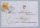 Schweiz 1871-04-19 Grenzrayon RL Grosser Briefteil Mit 20 Rp. Sitzende Helvetia Von Genève Nach Creuze France - Storia Postale