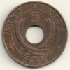 East Africa  5 Cents  KM#25.2  1942 - British Colony