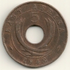 East Africa  5 Cents  KM#25.2  1942 - Britse Kolonie