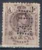 España 4 Pts Alfonso XIII Medallon, Perforado Comercial B.H. Num 279 º - Used Stamps