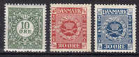 Denmark 1926 Mi. 153-55 75 Jahre Dänische Briefmarken MNH** / MH* - Neufs