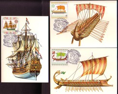 BULGARIA / BULGARIE - 1985 - Bateaux Encien -  5 MC - Covers & Documents