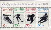 Winter-Olympiade Sapporo 1972 BRD Block 6 ** 4€ Skisprung Eiskunstlauf Abfahrtslauf Eishockey Olympic Sheet From Germany - Winter 1972: Sapporo