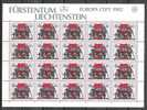 Liechtenstein - 1982 - Y&T 732 (feuillet De 20) - Neuf ** - Nuevos