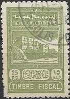 SYRIA 1940 Fiscal Stamp - 15p Olive FU - Gebraucht