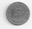 PIECE DE 5 PFENNIG D'ALLEMAGNE DE 1875 C - 5 Pfennig