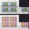 100 Jahre Briefmarken Ziffer 1866 Uruguay 1078/9,Block 7 Plus 8** 5€ Old Stamp On Stamp Bloc Philatic Sheet From America - Errori Sui Francobolli
