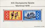 Sportarten Feldhockey Rudern 1976 BRD Block 12 ** 2€ Sommer-Olympiade Montreal Sport Bloc Olympic Sheet From Germany - Jockey (sobre Hierba)