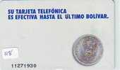 Télécarte VENEZUELA *  Pièce De Monnaie  (118 ) Money * Coin * Munten * Munzen * Geld * PHONECARD * TELEFONKARTE - Stamps & Coins