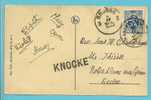 285 Op Kaart Met Naamstempel (Griffe) KNOCKE - Linear Postmarks