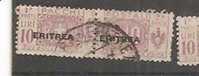 53001a)pacchi Postali Del 1917-24 Spr. Eritrea Da 10£ - Usati - Eritrée