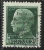 ITALIA REGNO REPUBBLICA SOCIALE ITALIANA FASCISTA BASE ATLANTICA 1943 SOPRASTAMPATO CENT. 25 USATO USED OBLITERE' - Emissions Locales/autonomes