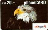 TARJETA DE SUIZA DE TELECOM DE UN AGUILA (EAGLE) CADUCIDAD 02/05 - Águilas & Aves De Presa