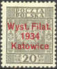 Poland 280 Mint Hinged 20g Katowice Philatelic Exhib From 1934 - Unused Stamps