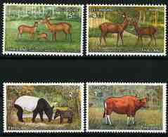 Thailand 1976 Mi.No. 827 - 830 Mammals Banteng, Malayan Tapir, Sambar Deer, Indian Hog Deer 4v MNH**  20,00 € - Cows