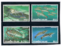 Thailand 1976 MiNr. 799 - 802 Marine Life, Crustaceans, Shrimps 4v MNH** 25,00 € - Crustacés