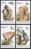 Thailand 1982 MiNr. 1031 - 1034 Animals, Monkeys Pileated Gibbon, Sunda Slow Loris, Silvery Lutung 4v MNH**  7,50 € - Apen