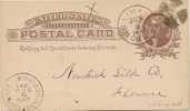 US - 1887 ENTIRE CARD From WILLIAMANTIC  To MASS,  NORTHAMPTON Transit - ...-1900